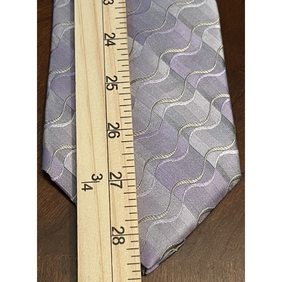 Gianfranco Ruffini Italy Purple Gray 100% Silk Men’s Neck Tie Made In usa - Picture 5 of 9